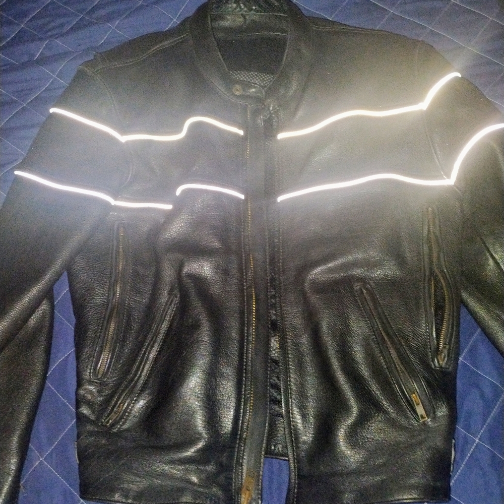 XL Black leather riding jacket